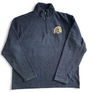 Bruzer vintage size XL Navy Blue Gray embroidered logo Half-Zip Sweater